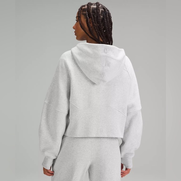 Lululemon scuba oversized half-zip hoodie heathered core ultra light grey xs s - Picture 3 of 4